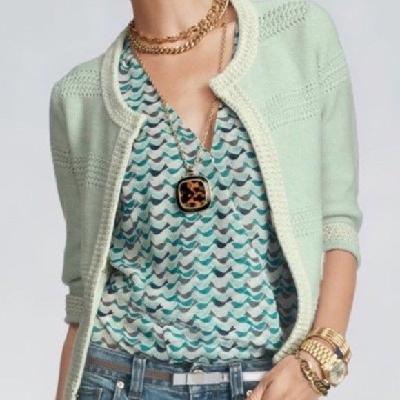 Sweaters - CAbi Sweater Voila Mint Green Society Cardigan